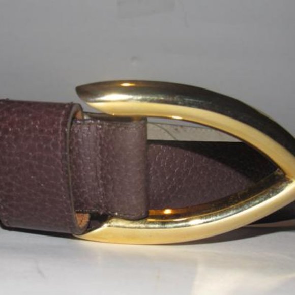 Christian Dior Brown Textured Gold \'D\' Logo Buckle main image 5